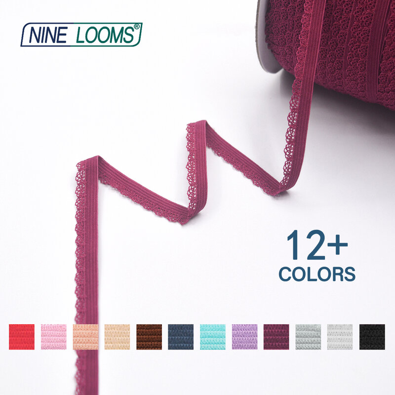 Nove telai Picot Loop Frilly Lace Trim elastico 3/8 "10mm decorativo Spandex Band intimo Lingerie fai da te cucito artigianale 2 5 10 Yard