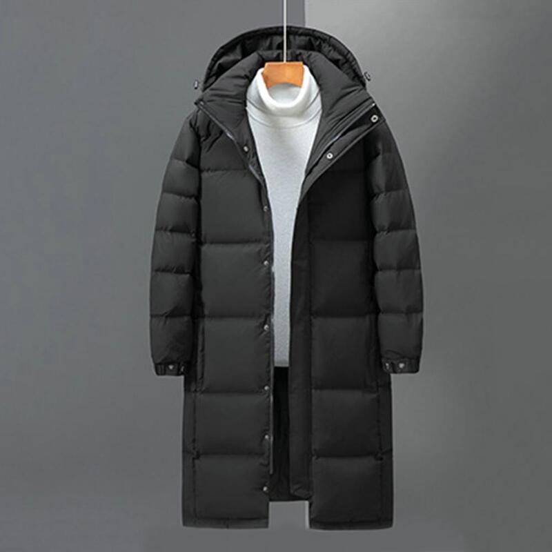 Płaszcz w jednolitym kolorze zimowy płaszcz bawełniany Unisex z kapturem ze stojakiem na kołnierzu wiatroszczelna ciepła puchowa kurtka z kieszeniami dla par zagęszczona