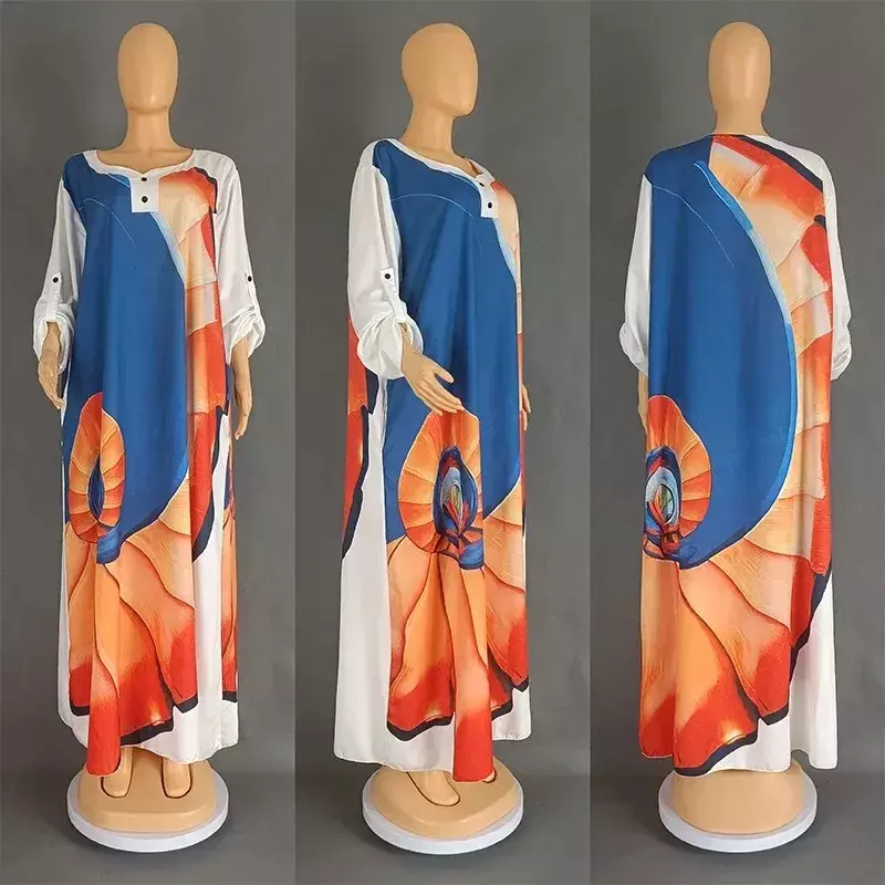 Размера плюс африканские платья для женщин мусульманская Мода 2024 Boubou Dashiki традиционная африканская одежда Анкара наряды вечернее платье