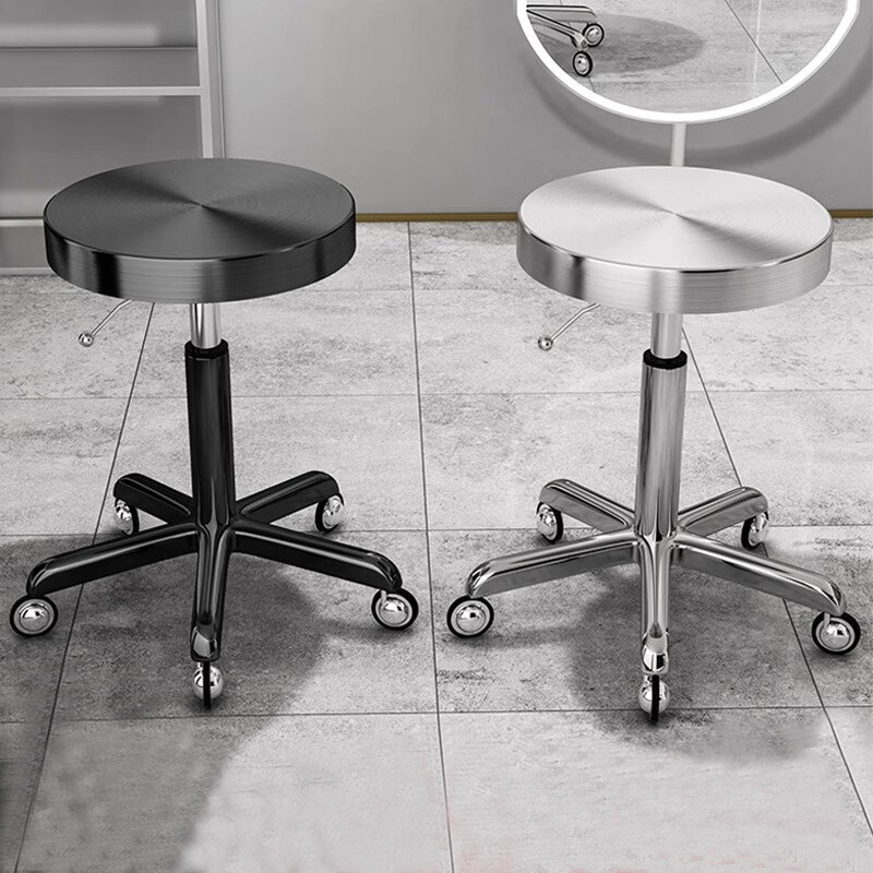 Salon Furniture Hairdressing Round Stool Barber Shop Chairs Tattoo Chair Liftable Work Chair Rotatable Beauty Nail Pulley Chairs