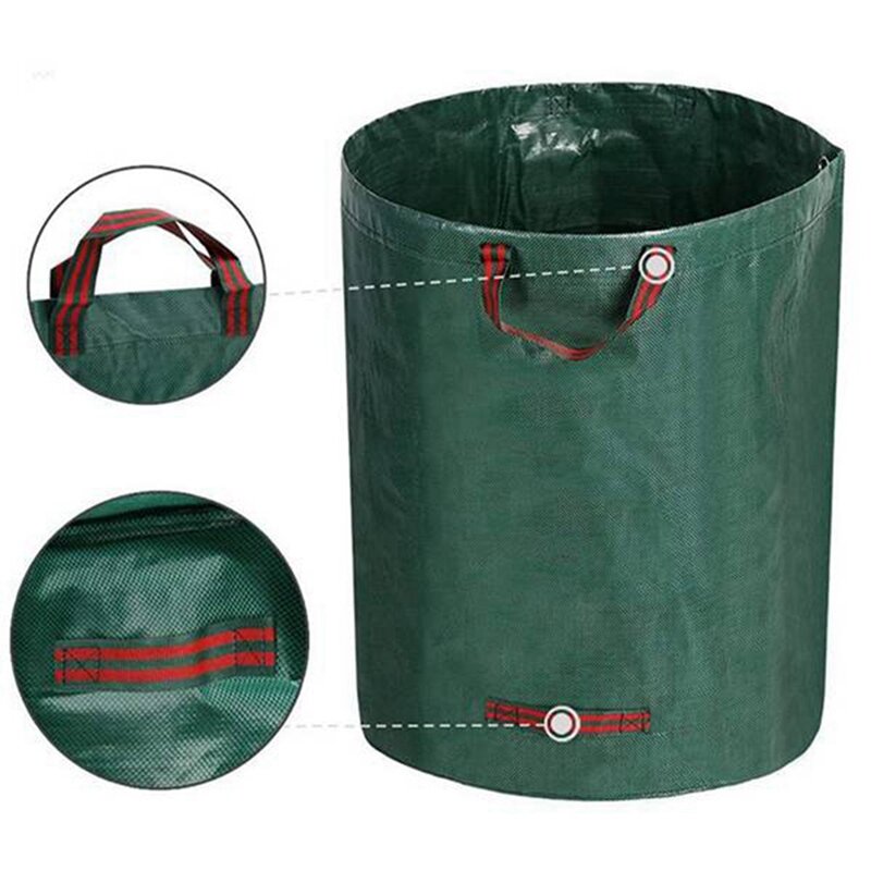 Paquete de 4 sacos de jardín de 272 L, saco de residuos de jardín plegable, autoportante con 4 asas, saco de hojas reutilizable