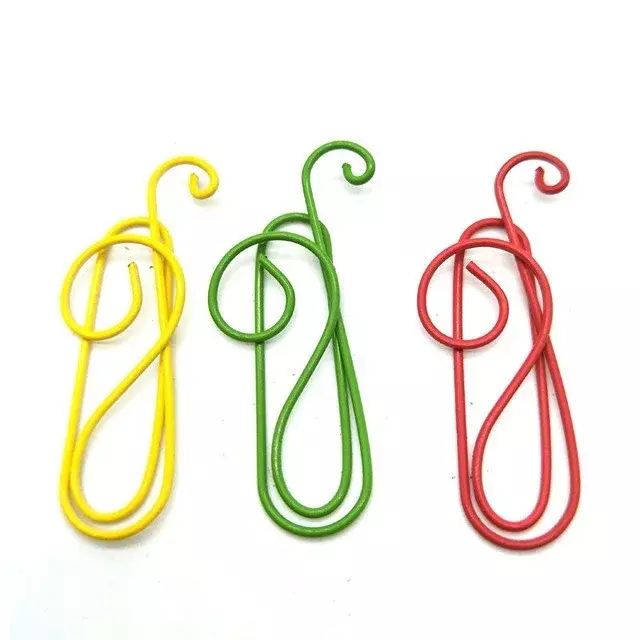 12pcs/lot Colorful Music Paper Clips Metal Bookmarks Folders Memo Binding Supplies School Office Stationery Clip Accessories