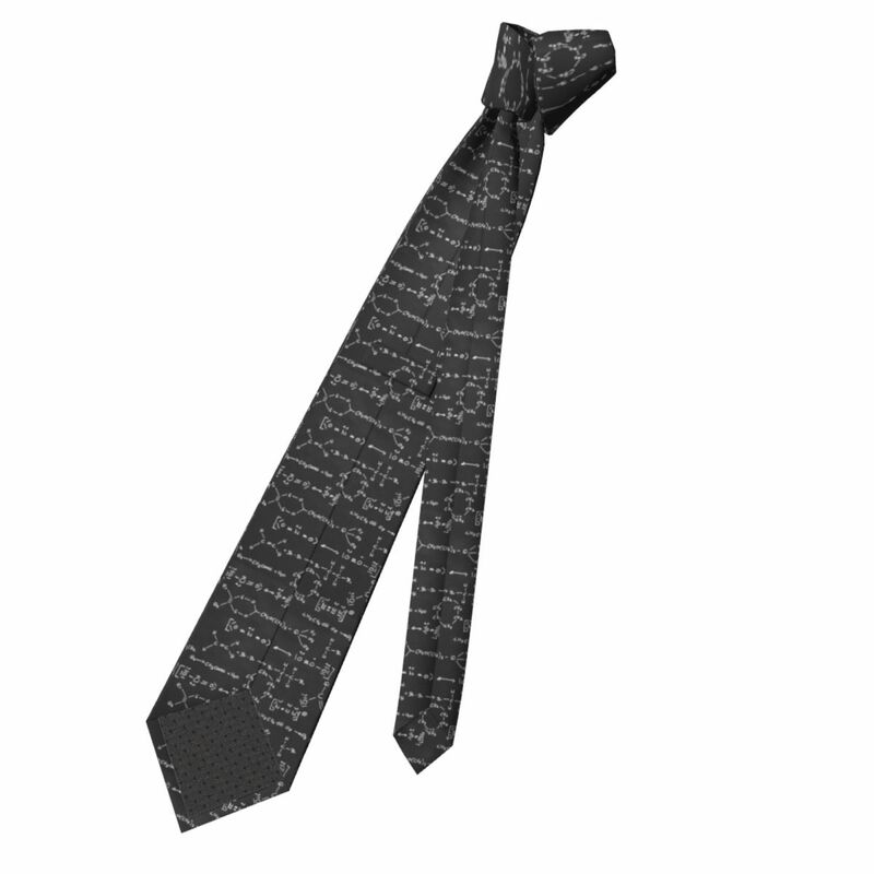 Cravatta da scrittura con Formula di scienza chimica personalizzata da uomo classica scienza Atom cravatte da ufficio in seta strutturale