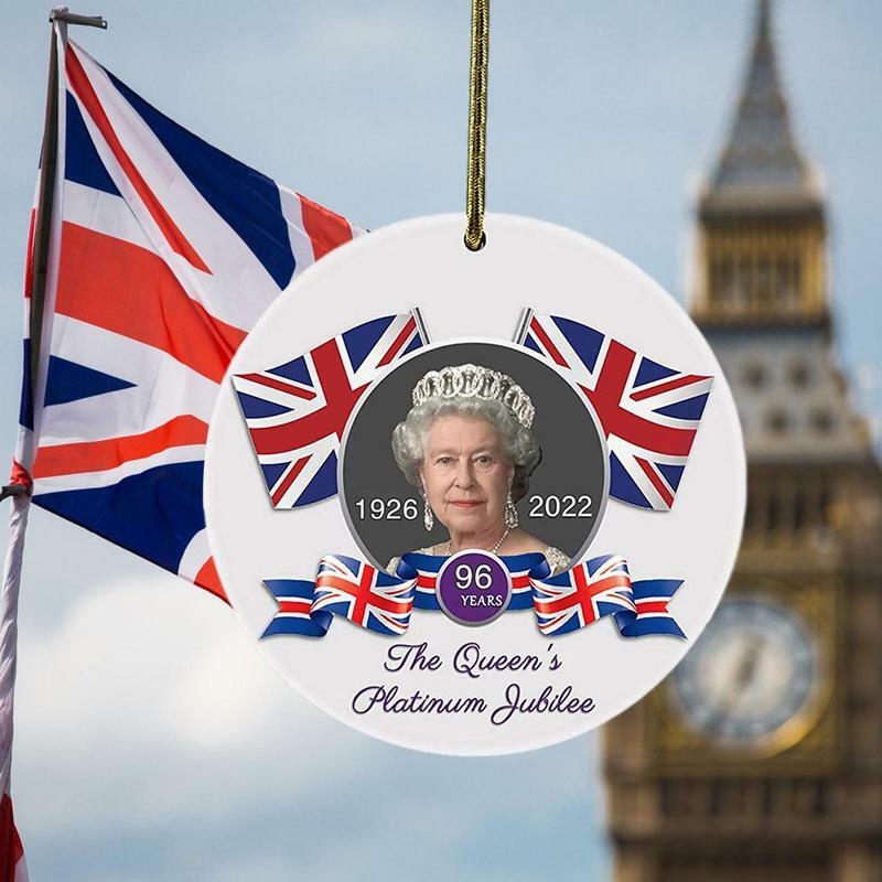 Königin der England Anhänger Keramik England Königin Weihnachten Anhänger Erinnerung Denkmal Königin Dekorationen britische Dekorationen