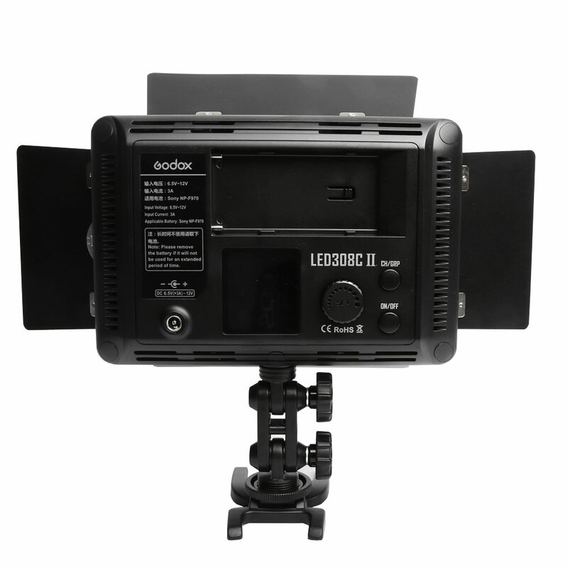 โคมไฟแฟลชวิดีโอ LED 3300K-5600K สำหรับกล้องกล้องถ่ายวีดีโอพกพา DV + แบตเตอรี่ NP770 + ที่ชาร์จ LED308C ใหม่ II LED308