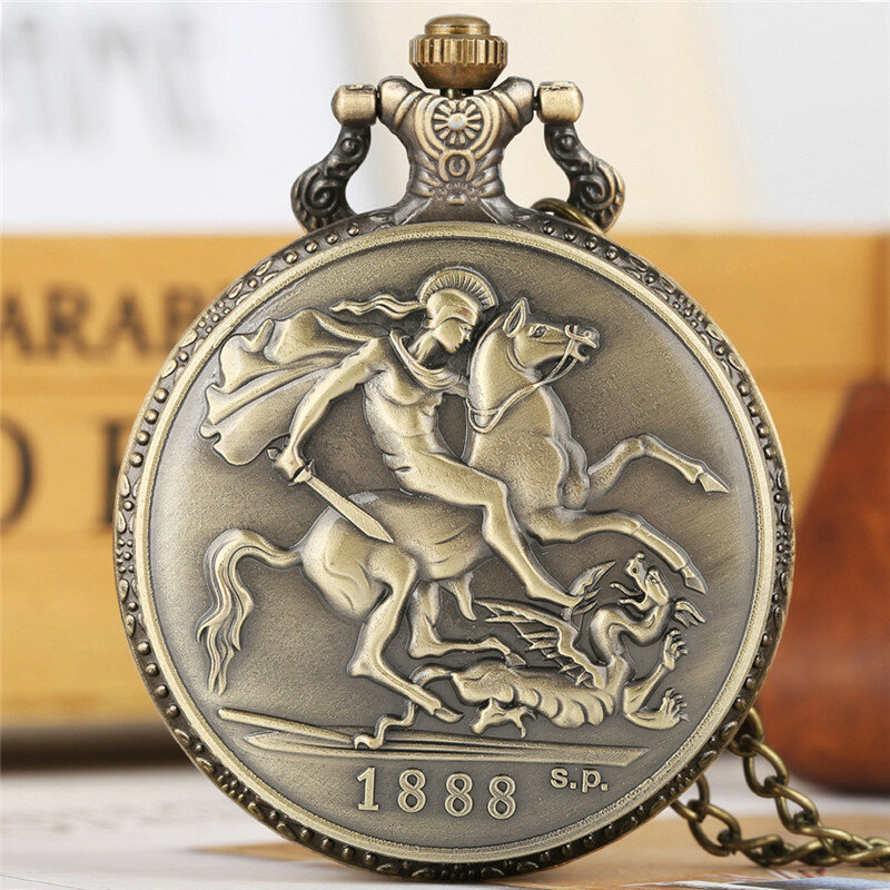 Vintage Victoria Queen Of England Full Hunter Analog ควอตซ์นาฬิกาสำหรับผู้ชายสร้อยสตรีจี้ของที่ระลึกนาฬิกา