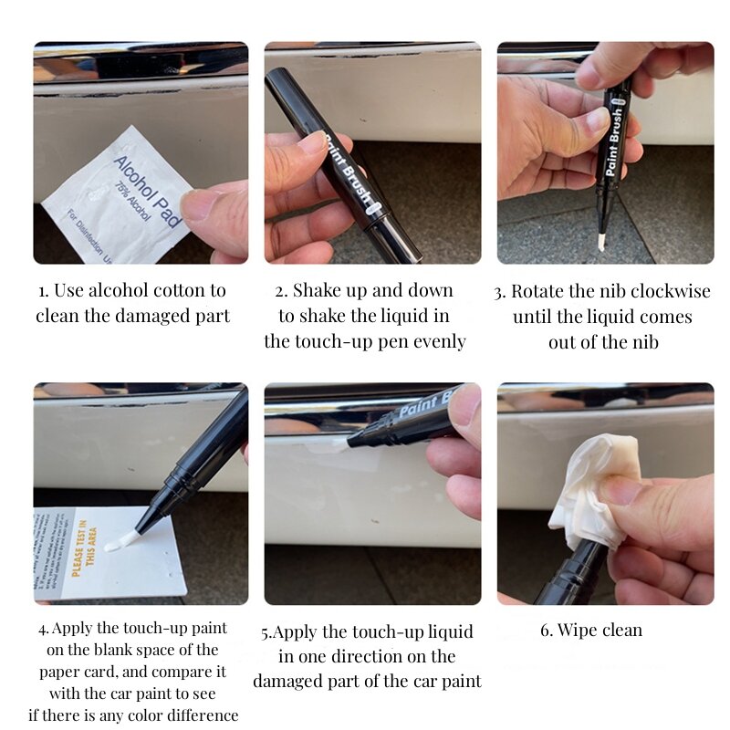 รถปากกาทาสีแปรง Touch-Up ปากกา Scratch ฟื้นฟูซ่อมแซมเติมดินสอลูก Descratch ปวดปากกา