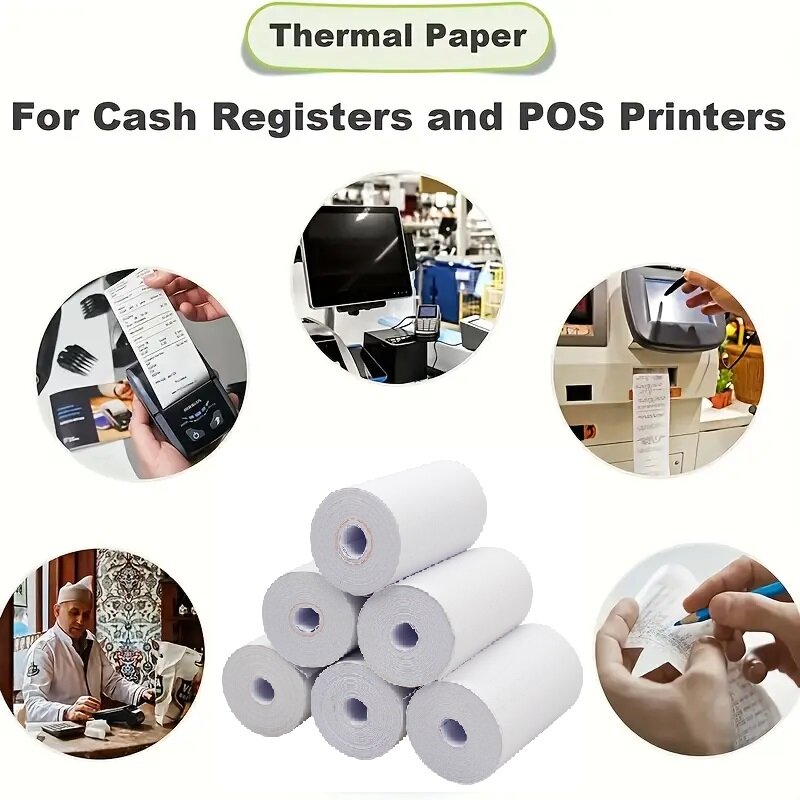 10 Roll 57x40 MM Thermal Paper for Shop Supermarket Pharmacy Mobile Bluetooth POS Computer Cash Registers Printer Accessories