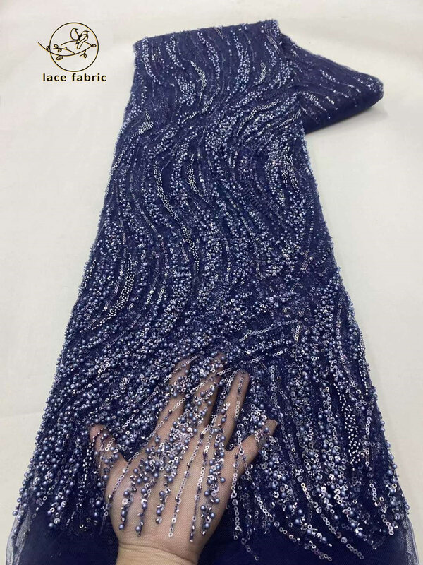 Африканская кружевная ткань с блестками и вышивкой из бисера, нигерийская Свадебная кружевная ткань 2024 высокого качества, французское Тюлевое кружево, кружевная ткань для свадебного платья