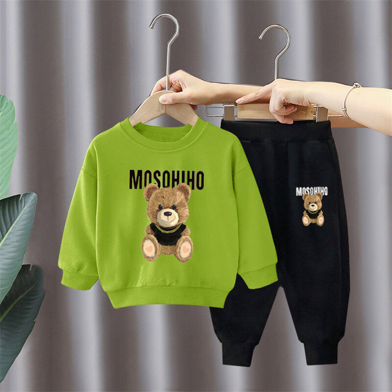 Kinder Sweatshirt Bär setzt Jungen Mädchen Baby Mädchen Kleidung Mode Kinder Sport kleidung Anzüge Outfits 2 stücke Baumwolle Kleinkind Hosen