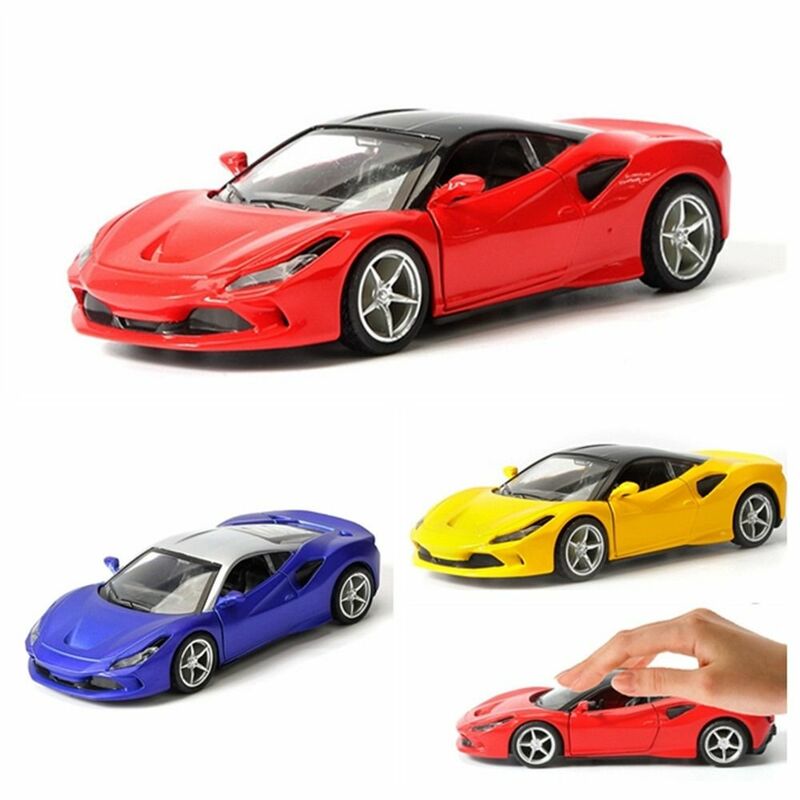シミュレーション合金スポーツカーモデル、リバウンドドア、ケーキデコレーション、メタルプルバックカー、子供のおもちゃ、1:36