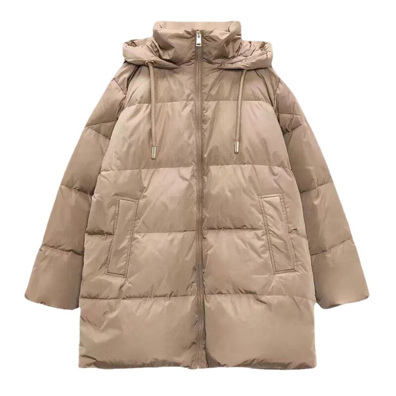 2022 novo inverno feminino casual algodão para baixo puffer jaqueta feminina à prova de vento quente magro preto casacos