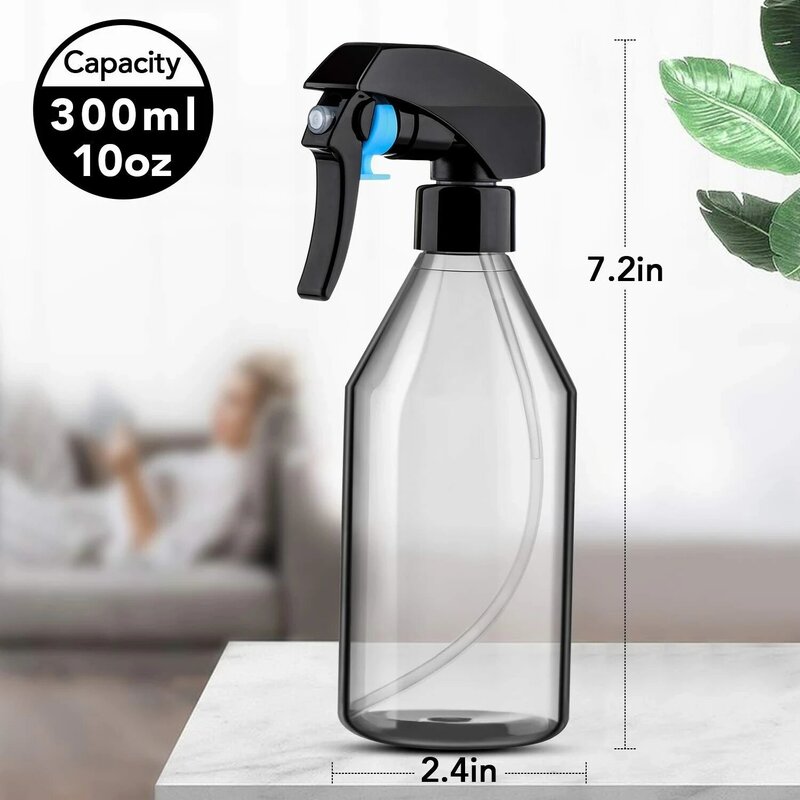 Spray Bottle, 10oz Plastic Spray Bottles, Fine Mist Sprayer for Gardening Cleaning Solution or Hair Care Moisturize
