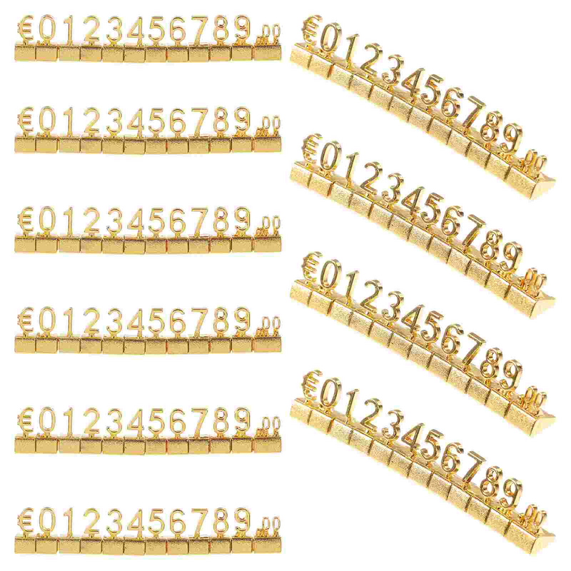 Labels Kubus Nummer Letter Metalen Tag Verstelbare Stand Prijslabel Winkel Sieraden (Euro)