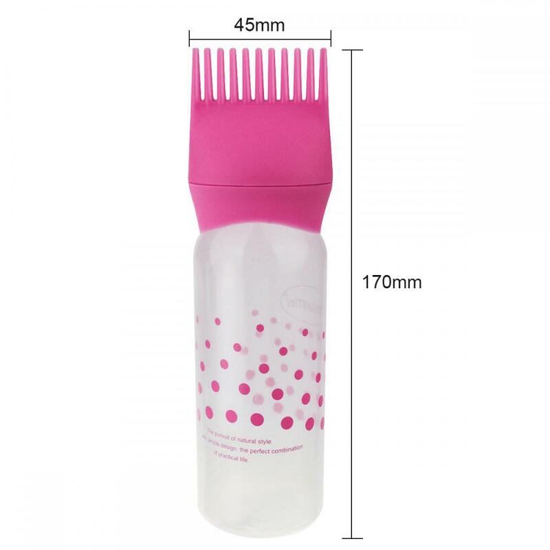 Botol sampo plastik sisir minyak mengeluarkan botol aplikator 3 warna aksesori penata rambut Salon kapasitas besar