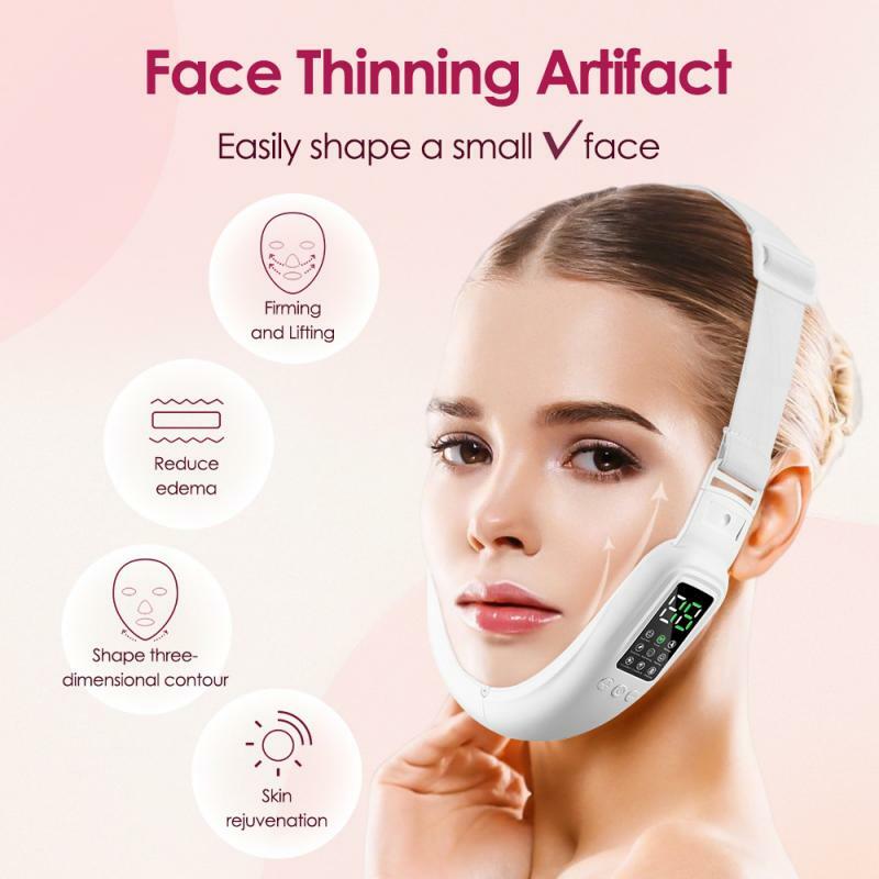 Máquina de Lifting Facial Ems, removedor de microcorriente de doble mentón, masajeador Facial de 8 engranajes, vibración, adelgazamiento, reafirmante, dispositivo de estiramiento Facial en V