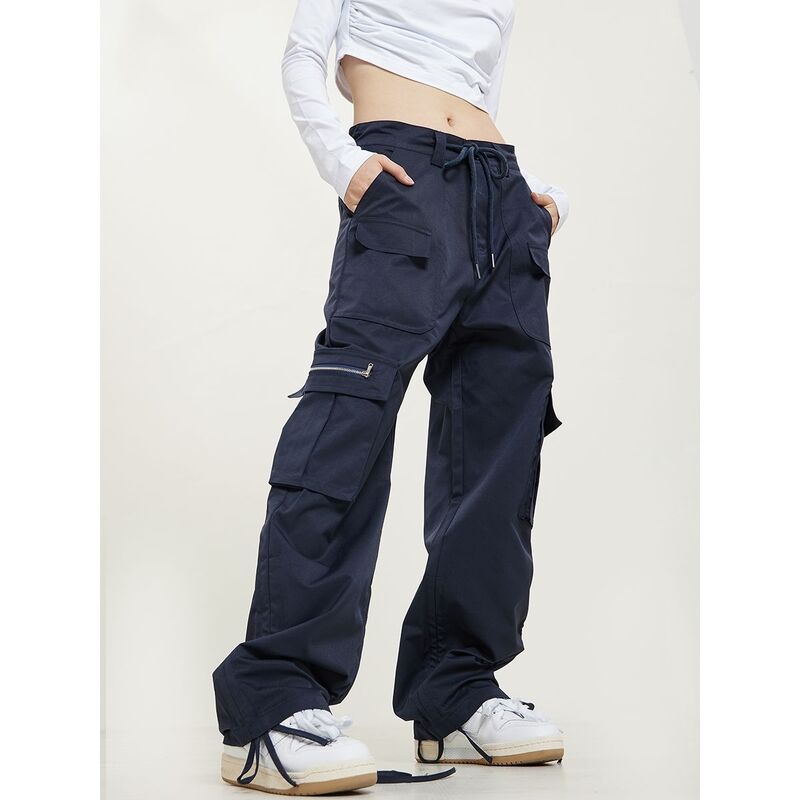 Комбинезон в стиле ретро для мужчин и женщин, брендовые свободные прямые брюки с множеством карманов, водонепроницаемые штаны, Y2K, весна-осень