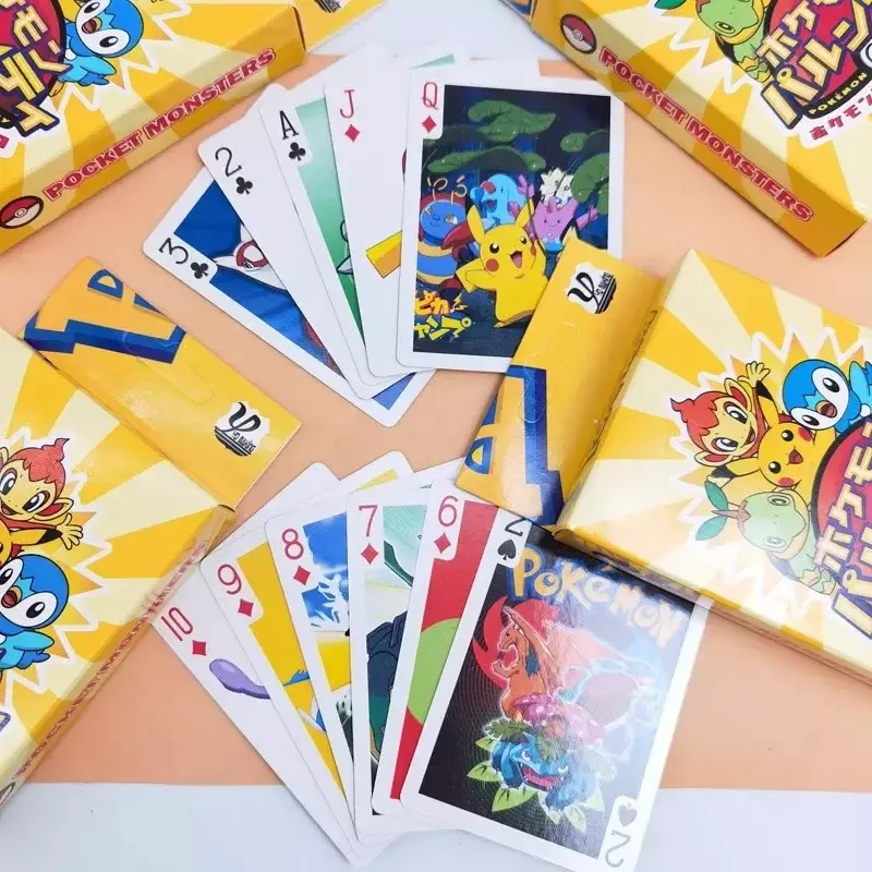 Pikachu ไพ่อะนิเมชั่น, ไพ่โป๊กเกอร์54ชิ้น permainan Teka-teki แบบไม่ซ้ำ