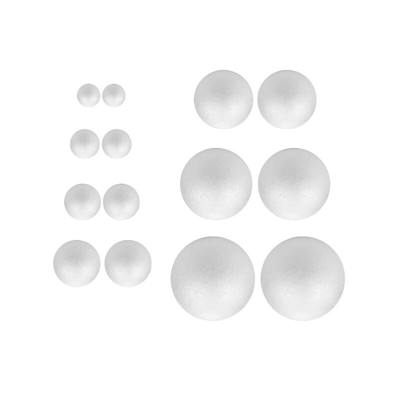 14x biała piana kulki piankowe kulki z polistyrenu gładkie artystyczna dekoracja zestaw do pakowania prezentów piłki naukowe projekty ślubne