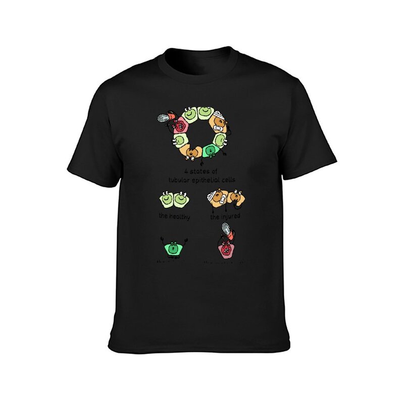 Camiseta Vintage de secagem rápida masculina, células tubulares e epimedium, tops plus size
