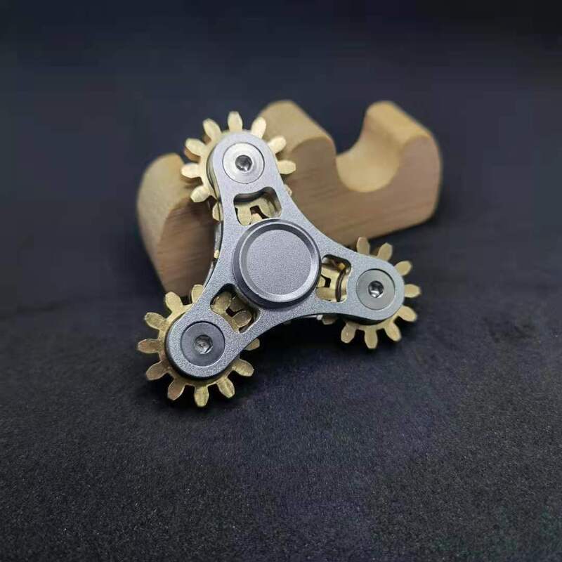 Delicatscroll-Spinner à main entièrement en cuivre, engrenage à fidget, liaison à neuf dents, alliage métallique EDC, jouets de mise au point, instituts soulignés