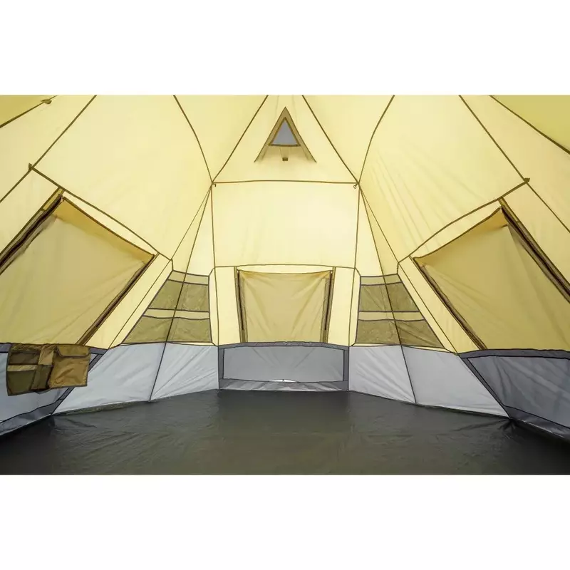 Ozark Trail-Suprimentos Camping, Capacidade 7, Tenda Caminhada Natureza, Tenda Tepee Instantânea, Equipamento de Viagem Grátis, 21,98 Lbs, 12 ft x 12 ft