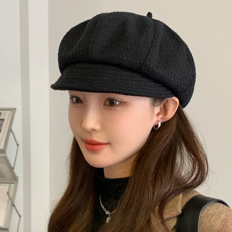 Show Small Facial Features Beret Hot Sale 4 Colors Fresh and Sweet Painter Hat Elegant Octagonal Cap Sexy