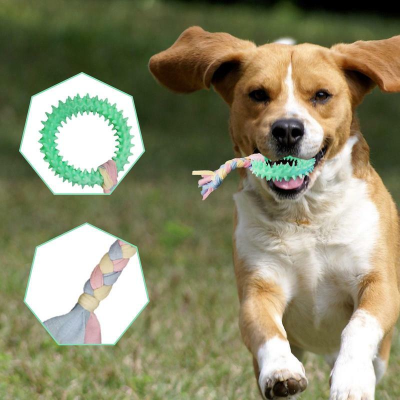 Chew Toys Ring Squeaky Dog Toy Good Elasticity And Interactivity Dog Chew Toys With Round Shape Design For Teeth Grinding Of