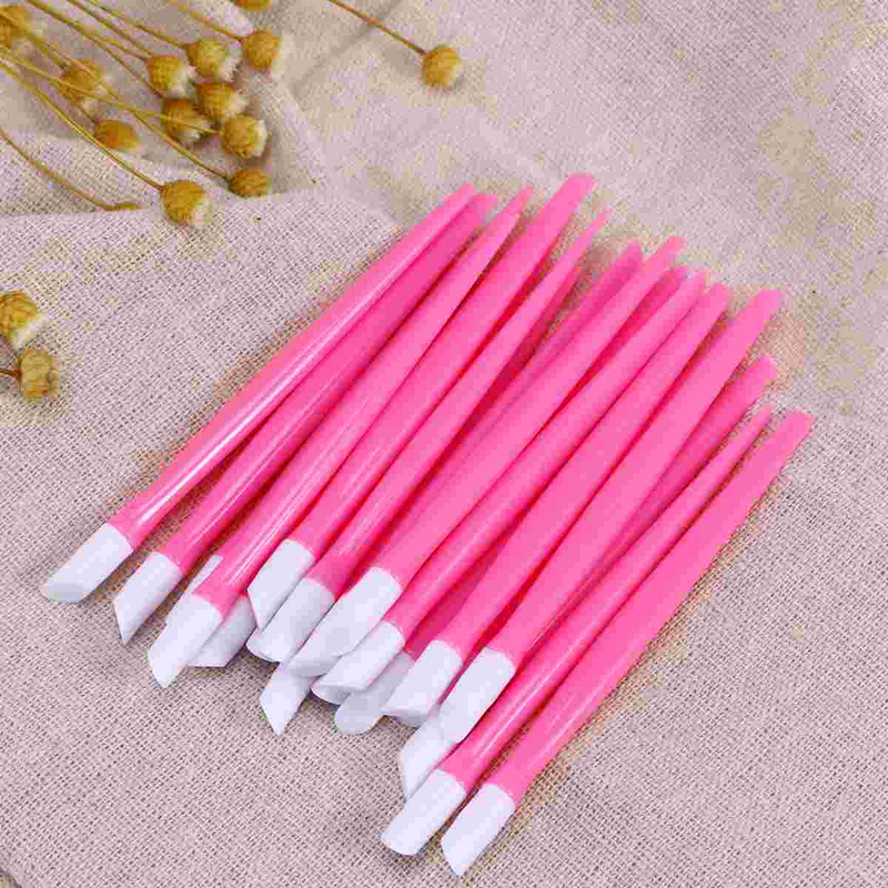 20 Pcs Nail Tools Nail Cuticle Dead Skin Pusher Cleaner Exfoliating Scrub Cleaning Stick Manicure(Pink)