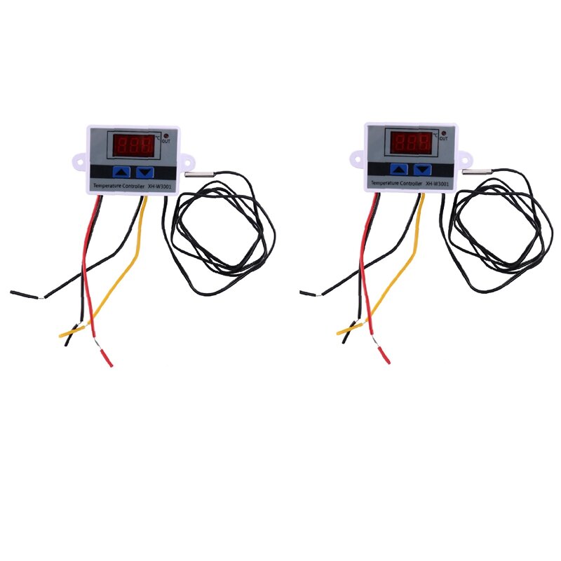 2X 10A AC110-220V Digital Temperature Controller XH-W3001 For Incubator Cooling Heating Switch Thermostat NTC Sensor