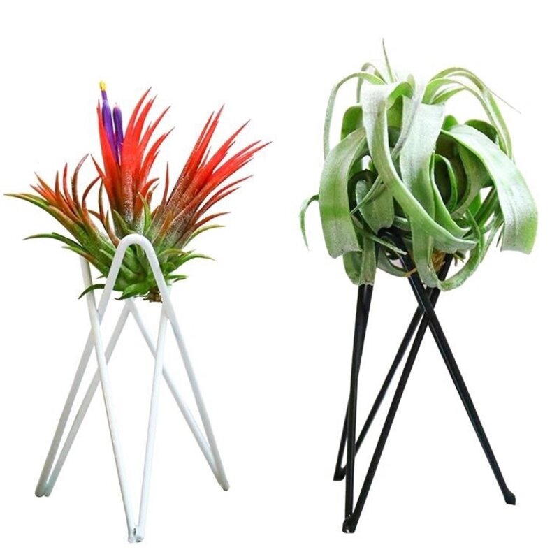 P82d estilo nórdico suporte de planta de ar metal vaso de flores suporte de ferro geométrico tillandsia arte exibição casa jardim ornamentos