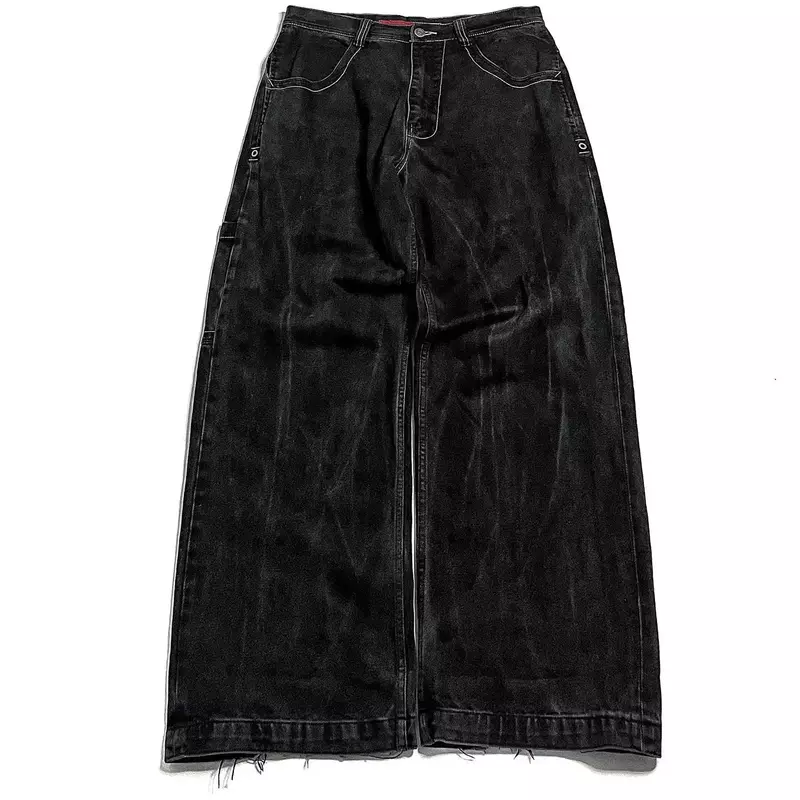 JNCO-pantalones vaqueros holgados bordados para hombres y mujeres, Jeans de Hip Hop, pantalones góticos de cintura alta, gráfico de calavera Retro, Harajuku, nuevo