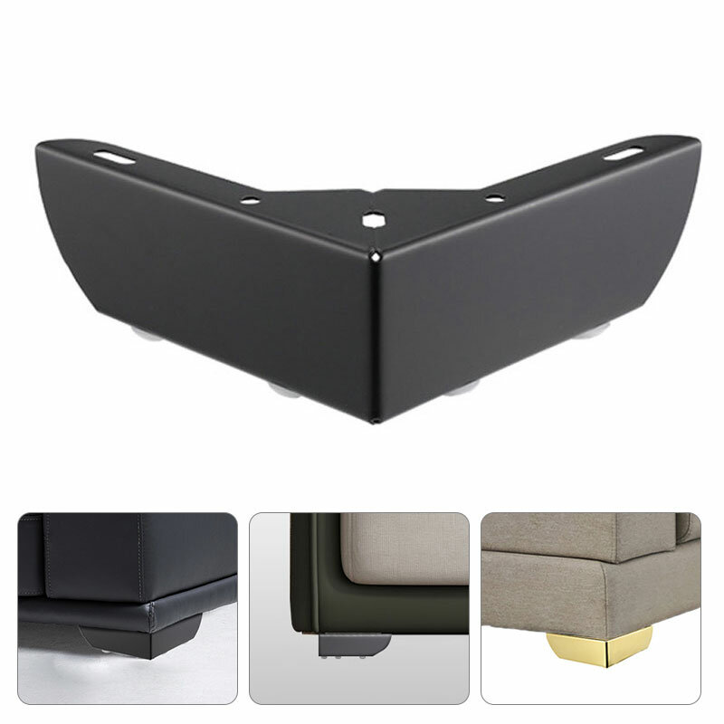 1Pcs/Lot 5.5CM Metal Gold Matte Black Shape Furniture Feet Sofa Cabinet Cupboard Coffee Bar Leg Right Angle Feet Foot Pad