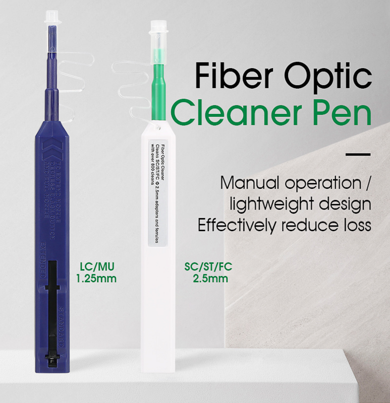 Penna detergente strumento in fibra ottica 2.5mm LC MU 1.25mm SC FC ST LC connettore FTTH Optical Smart Cleaner