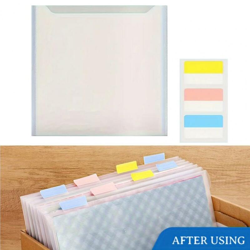 Envelope File Folder Scrapbook Paper Organizer with Sticky Index Tabs Transparent Waterproof Document Storage Bag