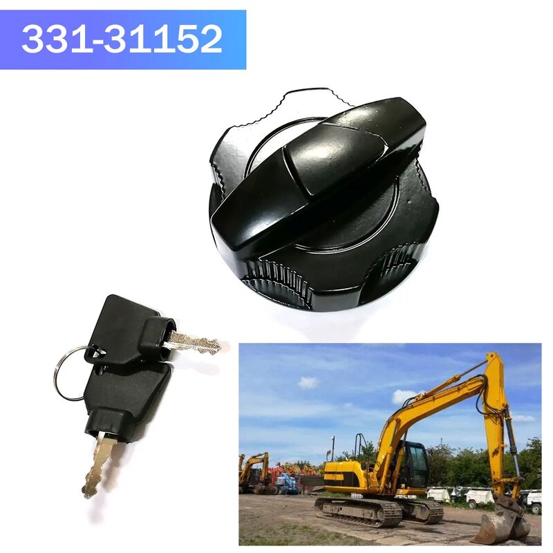 Excavator Parts Fuel Tank Cap with Key 14607 331-31152 3313352 for JCB 3CX 130 160 220 145 460 210 200 240 360