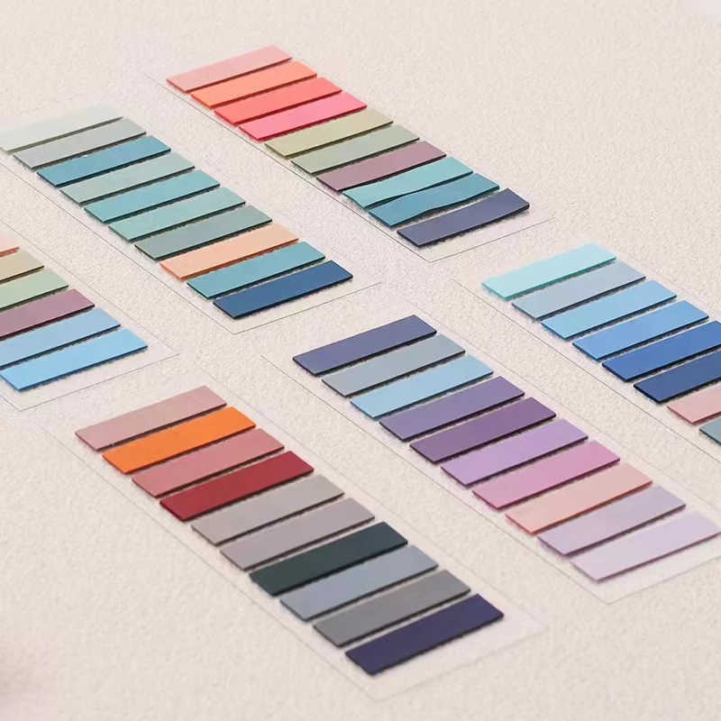 Morandi-투명 형광 색인 탭 PET 화살표 플래그 스티커 메모, 페이지 마커 플래너 스티커 사무실 학교, 200 장