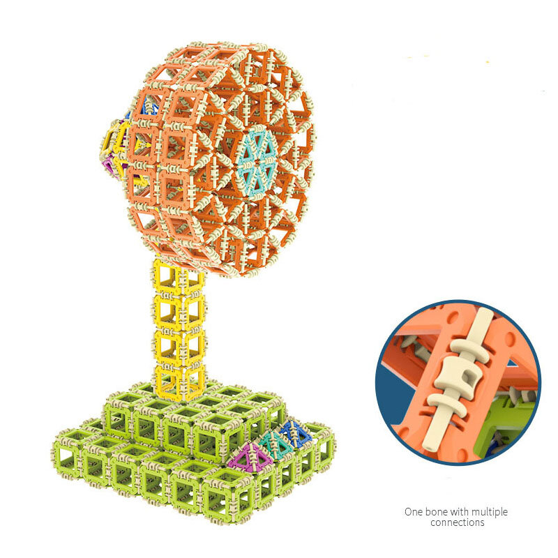 80-588Pcs 3d Diy Gesp Bouwstenen Speelgoed Geometrische Puzzel Bouwmodel Voor Kinderen Samenstellen Educatief Trainingsspeelgoed
