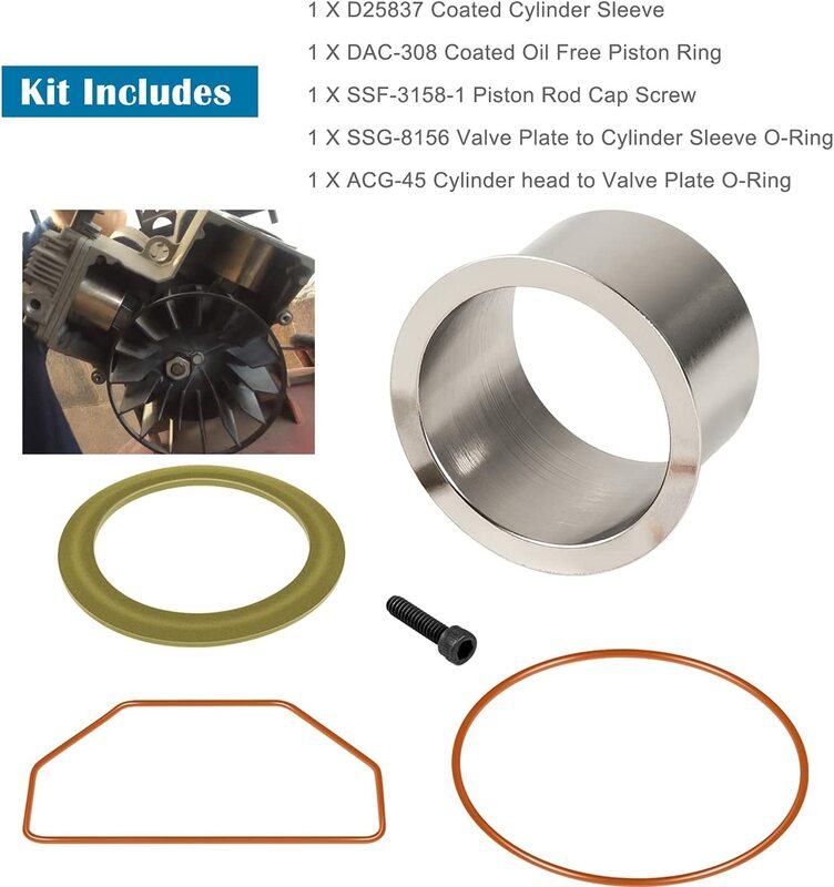 K-0650 Kit manicotto cilindro compressore d'aria, Kit di servizio compressore d'aria cavo per Craftsman Porter Cable DeVilbiss - K0650