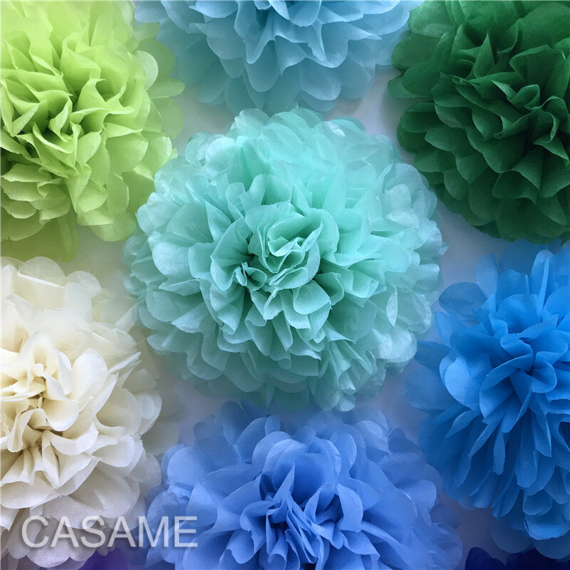 30pcs/Lot 6 inches 15cm Tissue Paper Pom Poms Paper Flowers Ball pompom wedding Decoration Birthday Decoration For Parties