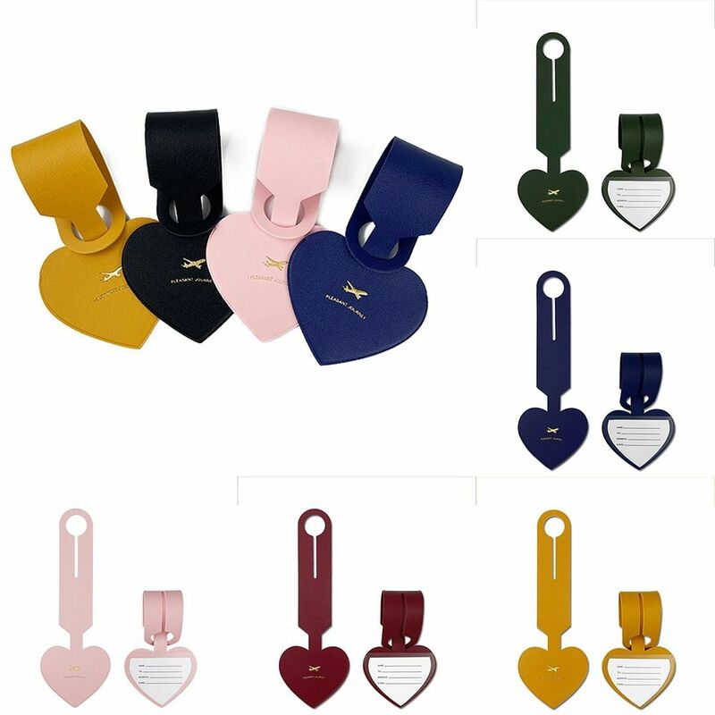 Airplane Suitcase Tag Love Shape PU Luggage Tag Boarding Pass Address Label Baggage Name Tags Travel Accessories