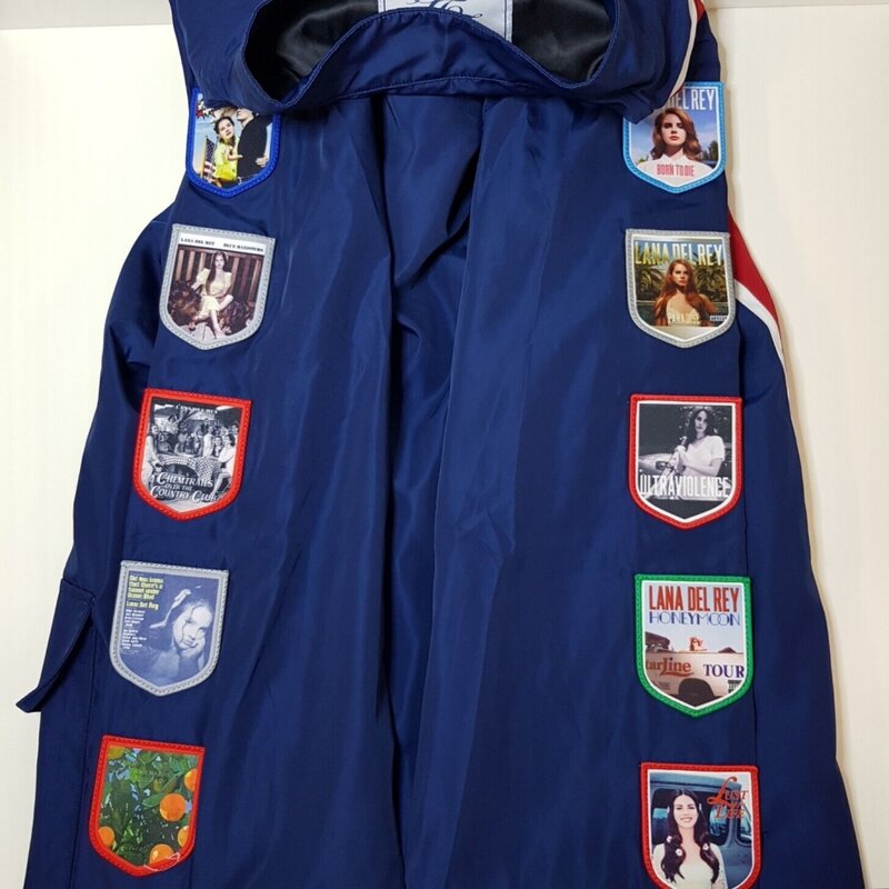 Lana Del Rey giacca da corsa da uomo e da donna toppa ricamata Top commemorativo LDR Navy Blue Racing t-shirt giacca abbigliamento