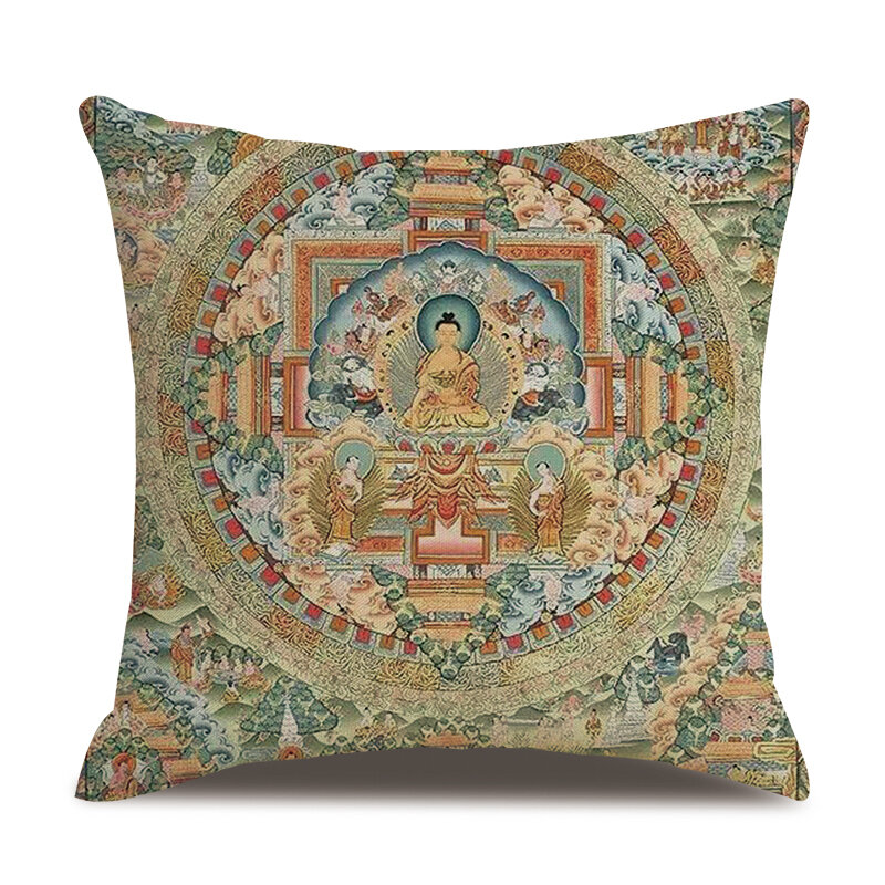 Zhenhe estilo nacional indiano geometria linho fronha decoração para casa capa de almofada quarto sofá decoração travesseiro capa 18x1 8 Polegada