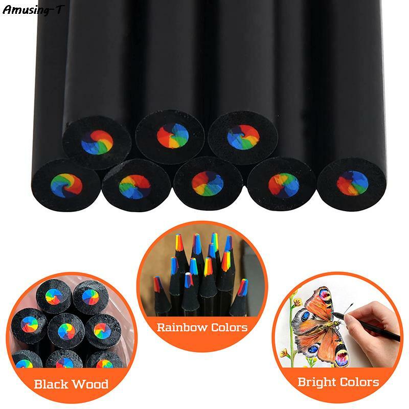 1Pc 7 Colors Gradient Rainbow Pencils Jumbo-Colored Pencils Multicolored Pencils for Art Drawing Coloring Sketching Random