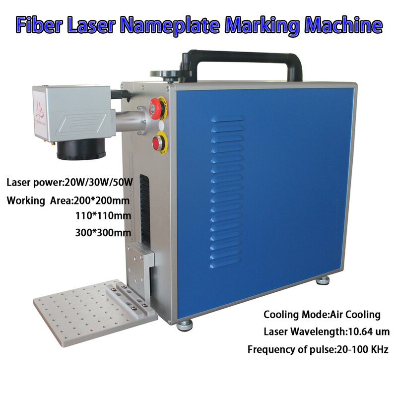 Machine de marquage de plaque signalétique laser à fibre améliorée, super-laser Max Raycus CNC, graveur de métal, 20W, 30W, 50W