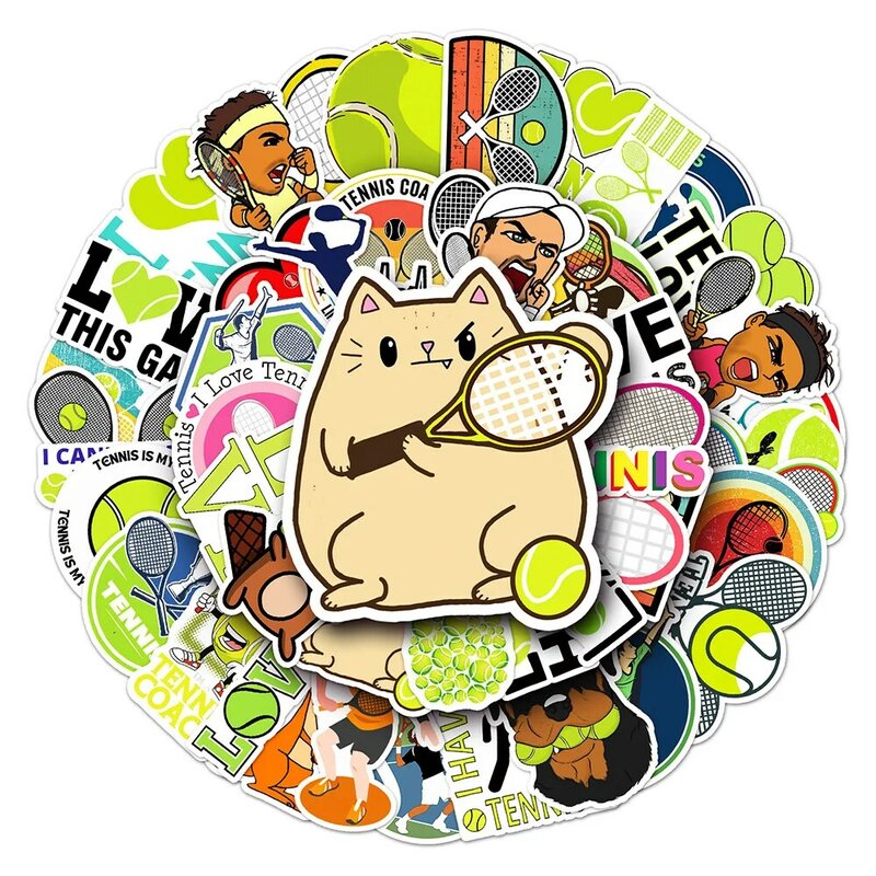 Pegatina deportiva de dibujos animados Love Tennis, 10/30/50 piezas, Graffiti, equipaje de viaje, nevera, portátil, impermeable