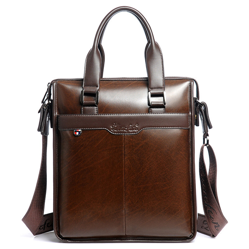 Мужской портфель 2024, деловая сумка на плечо, роскошные дизайнерские сумки, сумки-мессенджеры из спилка, вертикальная сумка, дорожные сумки