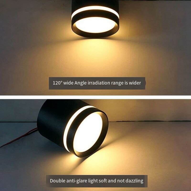Lampu Sorot bawah LED 220V 12W, lampu sorot permukaan pemasangan mudah