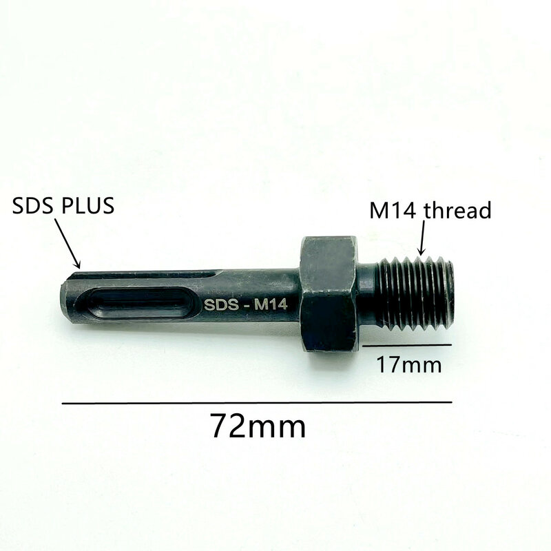 SDS Plus &M14 Adapter for Diamond Core Bits Connection Converter for HEX to 5/8-11 Hole Saw for Hammer Drill or Electric Drill