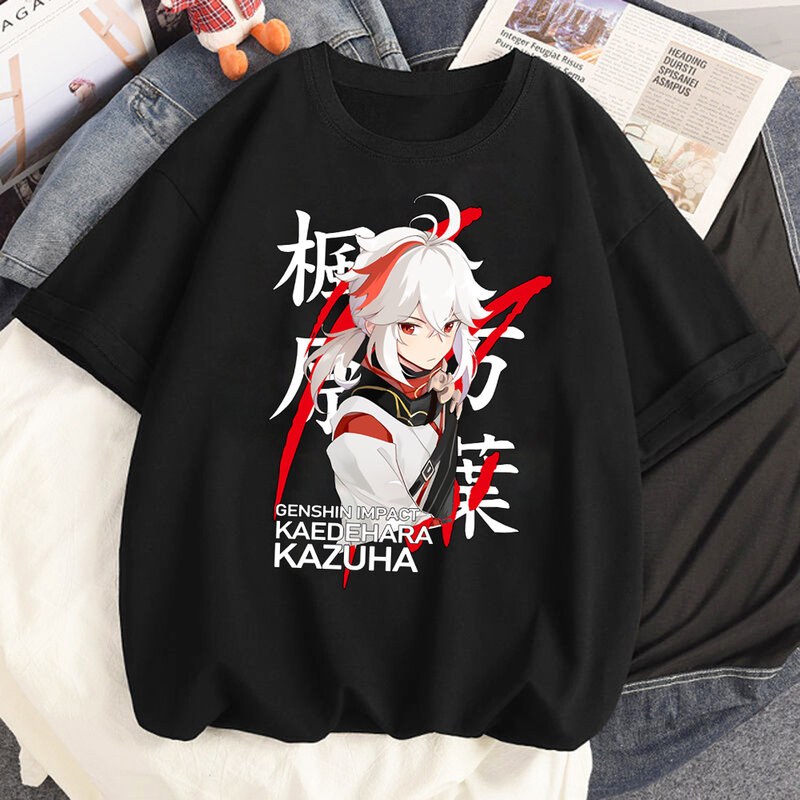 Genshin Impact-Camiseta Harajuku para mujer, camiseta de manga corta Kawaii para mujer, ropa de Anime Unisex y2k, Tops 2023